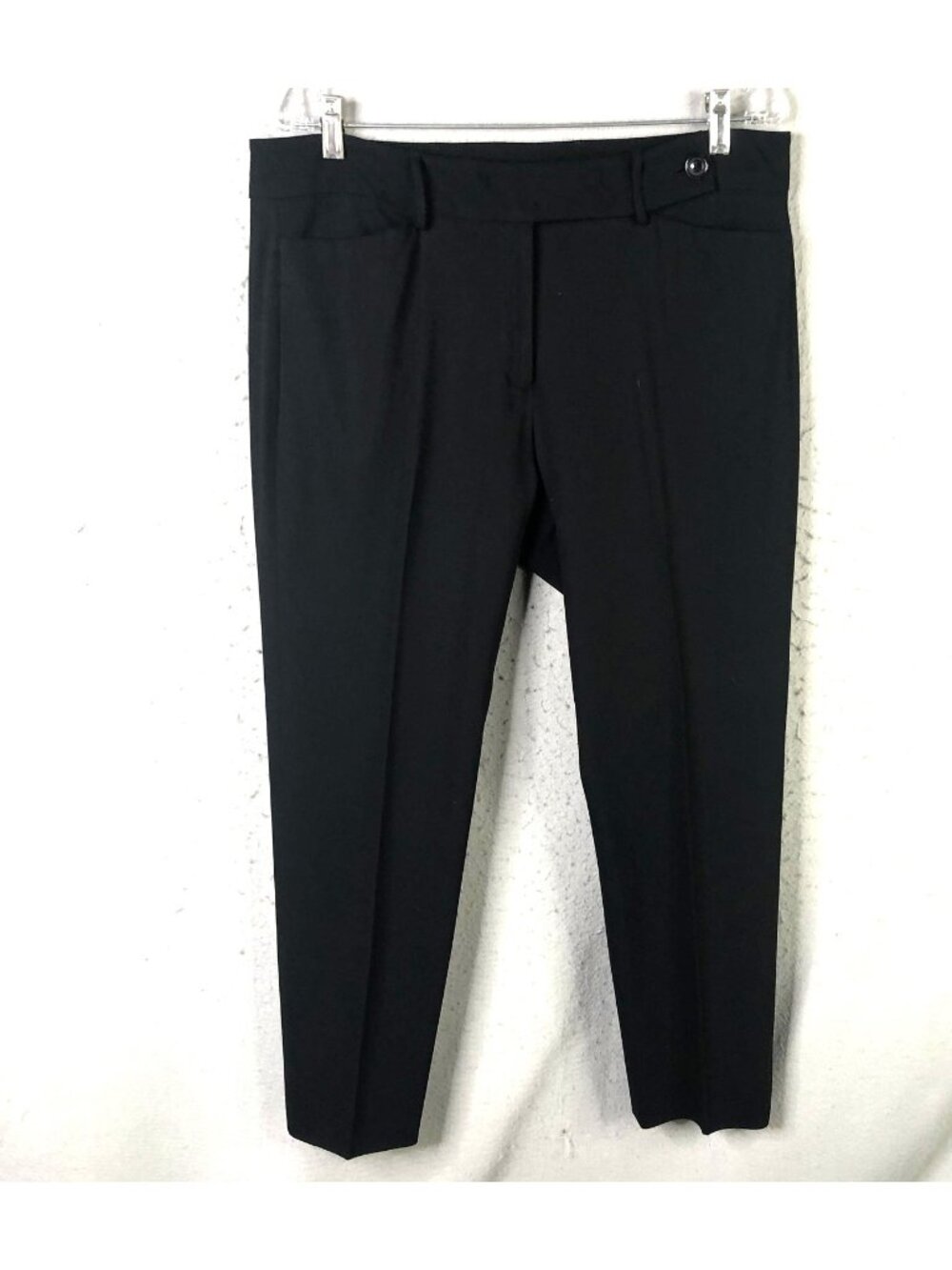 Piazza Sempione Pants Womens IT 48 Black Wool Tapered Ankle Dressy Made Italy